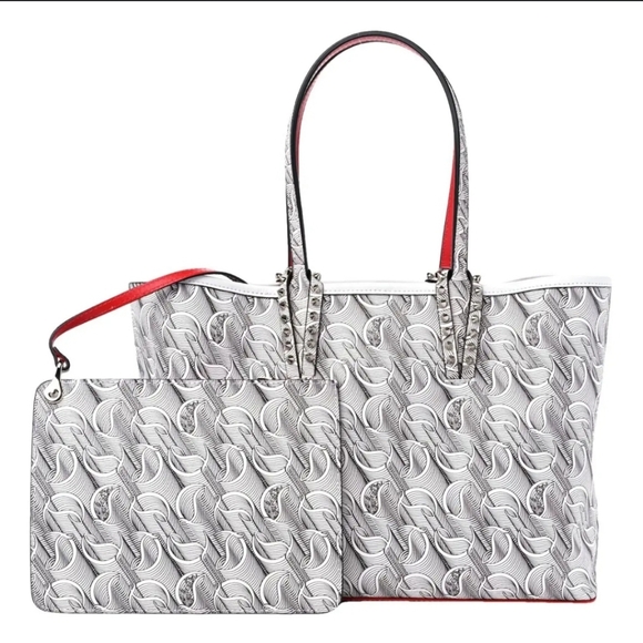 Christian Louboutin Handbags - Auth New Christian Louboutin Cabata White/Black Tote